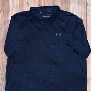 Men’s Under Armour Large Navy Striped Polo